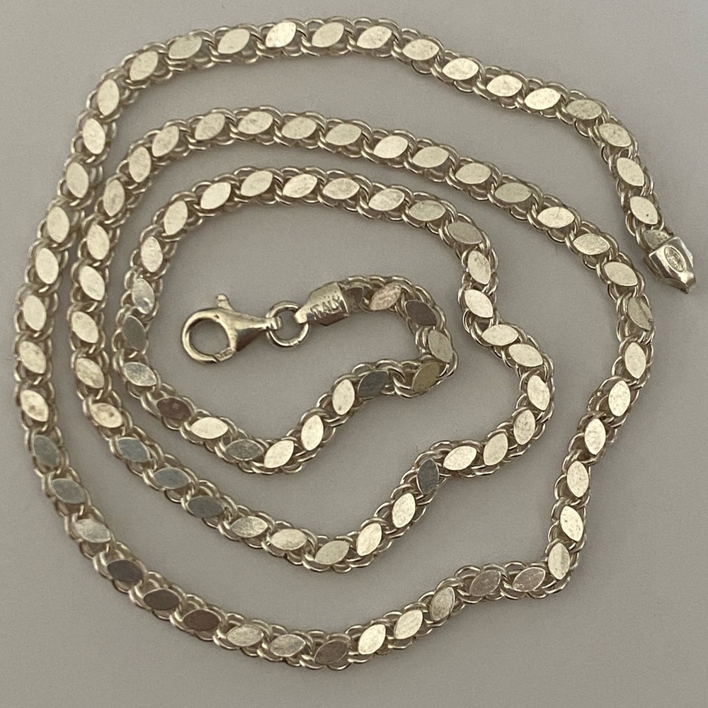 Unisex 925 silver 4mm 23.5” handmade chain necklace